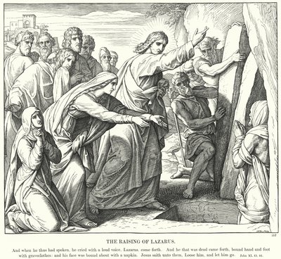 लाजर की स्थापना (उत्कीर्णन) द्वारा जूलियस (बाद में) श्नोरर वॉन कैरोलसफील्ड
