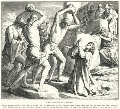 द स्टोनिंग ऑफ स्टीफन (उत्कीर्णन) द्वारा जूलियस (बाद में) श्नोरर वॉन कैरोलसफील्ड