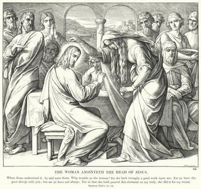 महिला ने यीशु के सिर का अभिषेक किया (उत्कीर्णन) द्वारा जूलियस (बाद में) श्नोरर वॉन कैरोलसफील्ड