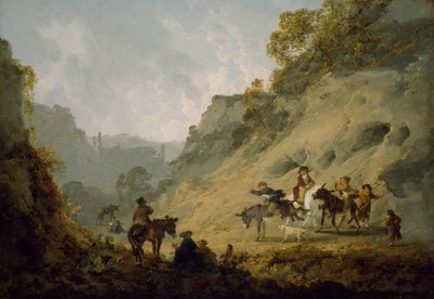 एक गधे की दौड़ के साथ जिप्सी, 1792। द्वारा जूलियस सीजर इबेट्सन