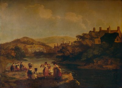 वेल्श स्ट्रीम में कपड़े धोने वाली महिलाएं, 1790 द्वारा जूलियस सीजर इबेट्सन