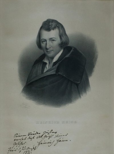 कवि हेनरिक हेइन का चित्रण 1797-1856, 1839 द्वारा जूलियस गियर्स