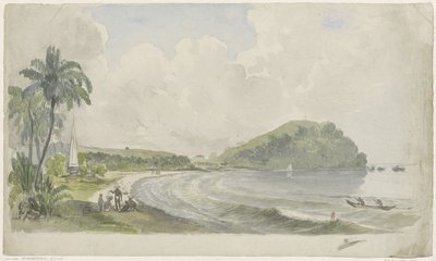 उष्णकटिबंधीय तटीय परिदृश्य द्वारा Julius Jacobus van de Sande Bakhuyzen