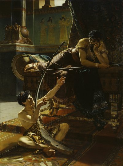 डेविड और शाऊल, 1885 द्वारा Julius Kronberg