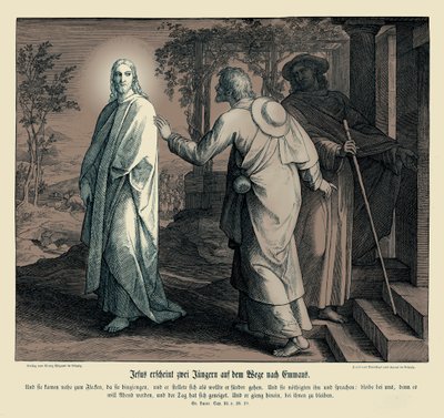 यीशु दो शिष्यों को प्रकट होता है, लूका का सुसमाचार द्वारा जूलियस श्नेरोर वॉन कैरोलसफेल्ड