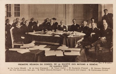 एल्बम " जैक बोसियो - युद्ध अभियान 1917-1920 ": जिनेवा में राष्ट्र संघ की परिषद की बैठक द्वारा जुलियन एफ.एच.