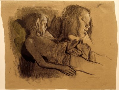K.Kollwitz, सोते हुए बच्चे और बच्चे का सिर द्वारा कैथ कोलविट्ज़