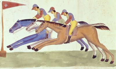 बंगाल में घुड़दौड़, c.1830 द्वारा Kalighat School
