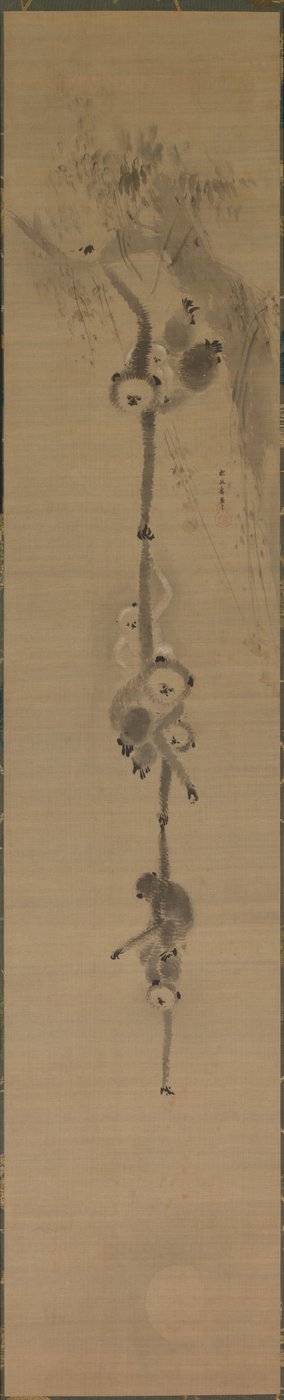 बंदर चंद्रमा की ओर पहुंच रहे हैं द्वारा Kanō Tan’yū