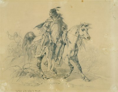 घोड़े पर सवार ब्लैकफीट योद्धा warrior द्वारा कार्ल बॉडर