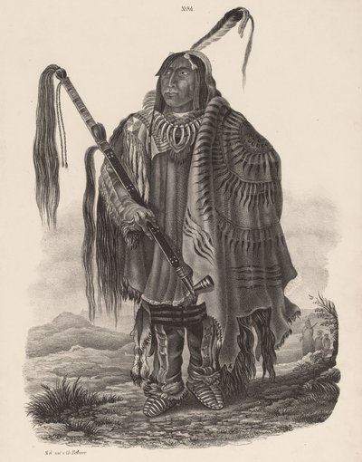 ए मोनितारी इंडियन, 1839। द्वारा कार्ल बॉडर
