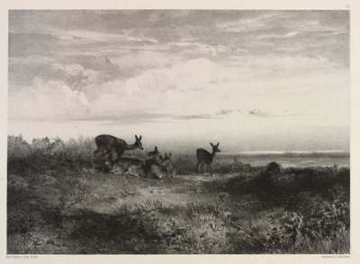 हिरण के साथ लैंडस्केप, सी। 1840। द्वारा कार्ल बॉडर