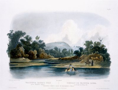 ब्लैकबर्ड की पहाड़ियों पर वाशिंगा साहबा की कब्र, कार्ल वोगेल (1816-51) 1843 (एक्वाटिंट) द्वारा उत्कीर्ण &39;ट्रैवल्स ऑफ नॉर्थ अमेरिका&39; के वॉल्यूम 1 से प्लेट 12 द्वारा कार्ल बॉडर
