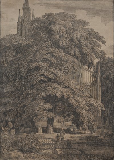ओक्स, 1810 के बीच गोथिक चर्च। द्वारा कार्ल फ्रेडरिक शिन्केल