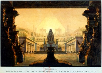 आइसिस और ओसिरिस के मंदिर का प्रांगण जहां सारस्त्रो महायाजक थे, c1816 द्वारा कार्ल फ्रेडरिक शिन्केल