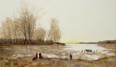 एक बाढ़ वाली लैंडस्केप लैंडस्केप, c.1875-80 (कैनवास पर तेल) द्वारा कार्ल हेफ़नर