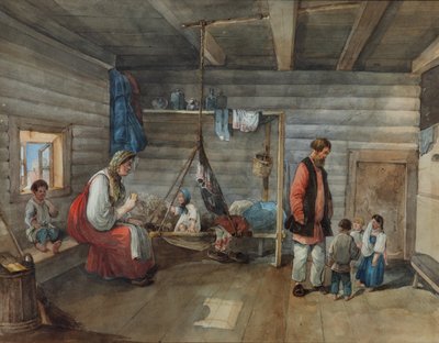 एक गांव के घर में, 1841 द्वारा कार्ल इवानोविच कोलमन