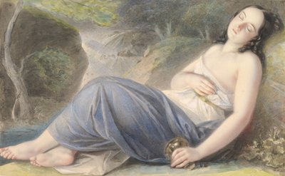 साइके स्लीप इन ए लैंडस्केप, 1837। द्वारा कार्ल जोसेफ एलॉयस एग्रिकोला