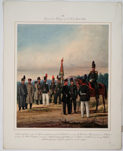 प्रूशिया के सम्राट विल्हेम I की 5 वीं कलुगा इन्फैंट्री रेजिमेंट, 1861 द्वारा कार्ल करलोविच पिरात्स्की