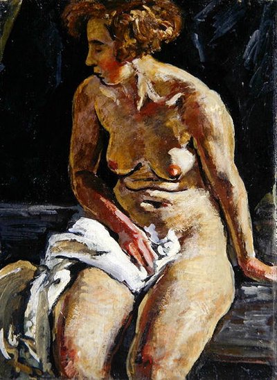 सफेद तौलिये के साथ नग्न बैठना, II (कैनवास पर तेल) द्वारा Karl Leyhausen