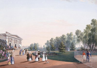 1823 में येलाजिन पैलेस के पास पार्क का दृश्य द्वारा कार्ल पेत्रोविच बेगरोव