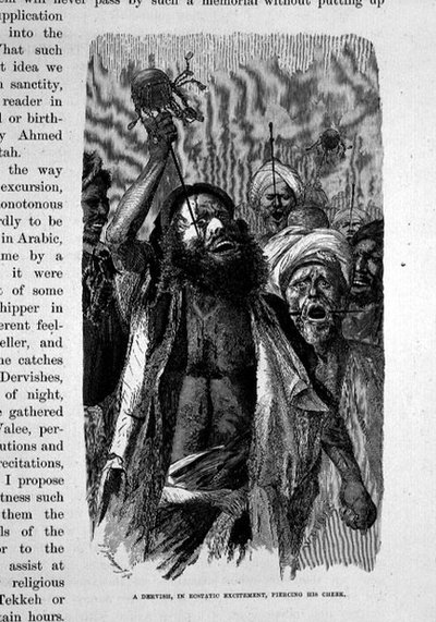 एक दरवेश उत्साह में अपने गाल को छेदते हुए द्वारा कार्ल विल्हेम जेंट्ज़