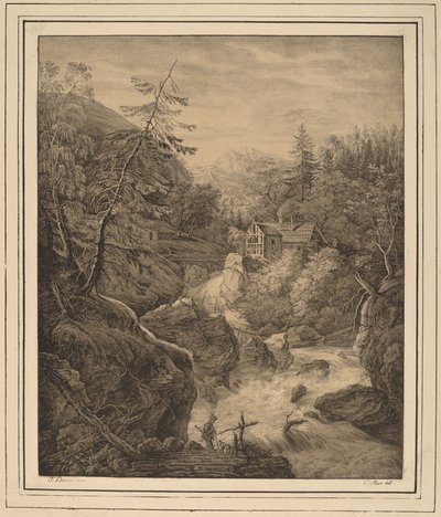 झरना, 1820। द्वारा जोहान जैकब डॉर्न द एल्डर