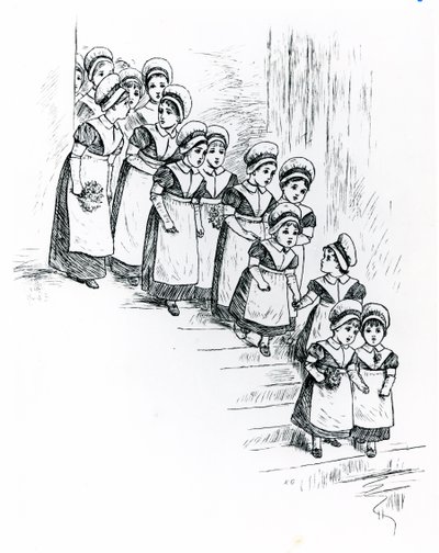 चैरिटी बच्चे, c.1880 (उत्कीर्णन) द्वारा केट ग्रीनवे