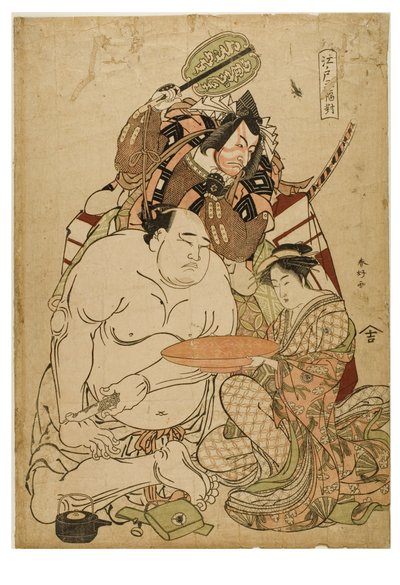 एदो ट्रिप्टिच, लगभग 1743-1812 (कागज़ पर लकड़ी का ब्लॉक) द्वारा कटसुकावा शुनी