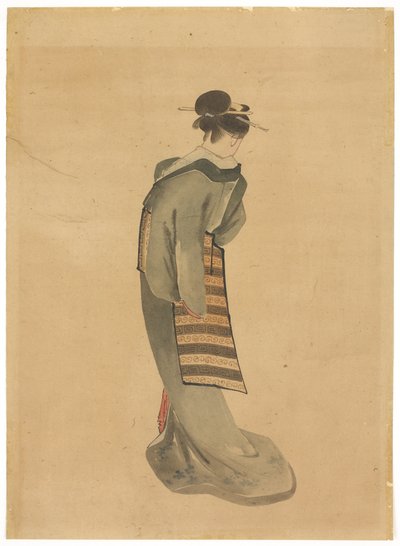 स्थायी सौंदर्य (पीछे का दृश्य), c.1850 (कागज पर स्याही और रंग) द्वारा कटुशिका (स्कूल ऑफ होकुसाई)