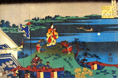 एक सौ कवियों द्वारा श्रृंखला सौ कविताएं: अबे नो नाकामरो, सी 1830 से। द्वारा कत्सुशिका होकुसाई