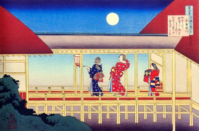 एक सौ कवियों द्वारा श्रृंखला सौ कविताएँ से: अकाज़ोम इमोन, c1830। द्वारा कत्सुशिका होकुसाई
