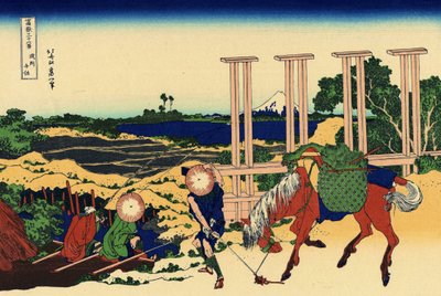 मुसाची प्रांत में सेनजू, c.1830 (वुडब्लॉक प्रिंट) द्वारा कत्सुशिका होकुसाई