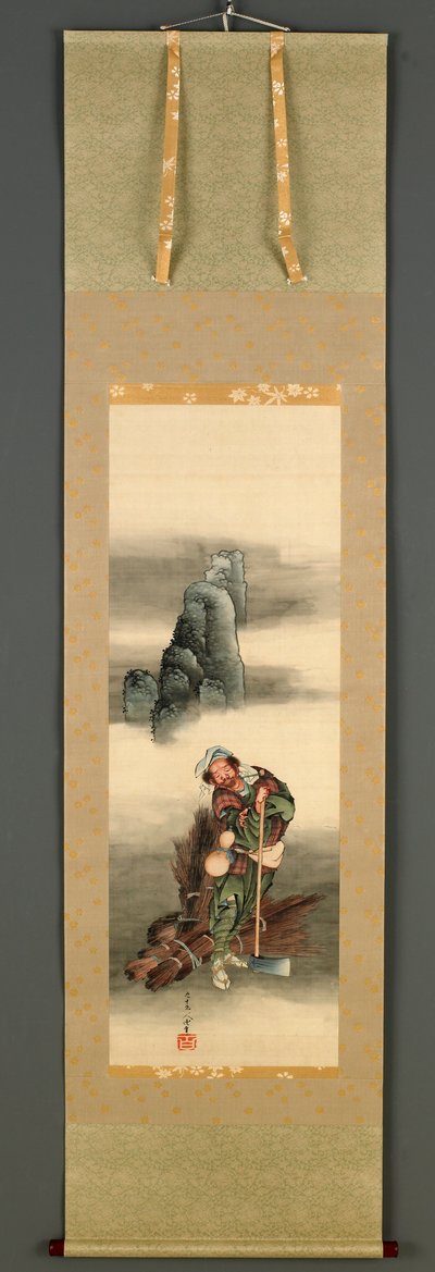 वुडकट्टर, ईदो काल, 1849 (रेशम पर स्याही का रंग) द्वारा कत्सुशिका होकुसाई