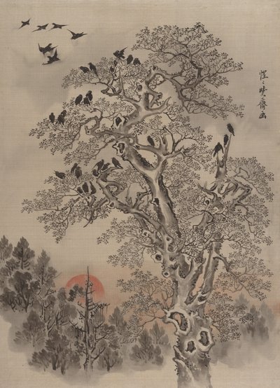 डॉन पर कौवे का झुंड, ca. 1887। द्वारा कवनाबे क्योसई