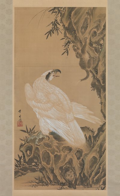 व्हाइट ईगल ने एक माउंटेन लायन को देखा, 1885। द्वारा कवनाबे क्योसई