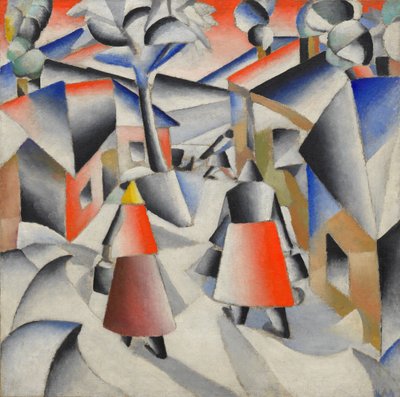हिमपात के बाद गांव में सुबह द्वारा Kazimir Severinovich Malevich