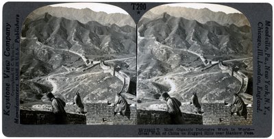 चीन की महान दीवार, हैंको पास के पास, चीन, c1900s। द्वारा कीस्टोन व्यू कंपनी