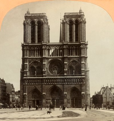 नोट्रे डेम, पेरिस, फ्रांस, 1897। द्वारा कीस्टोन व्यू कंपनी
