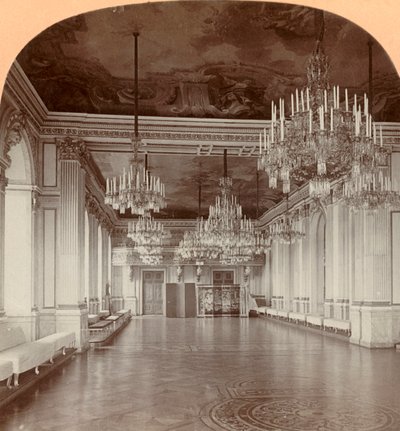 द डांस हॉल, रॉयल पैलेस, स्टॉकहोम, स्वीडन, 1901। द्वारा कीस्टोन व्यू कंपनी