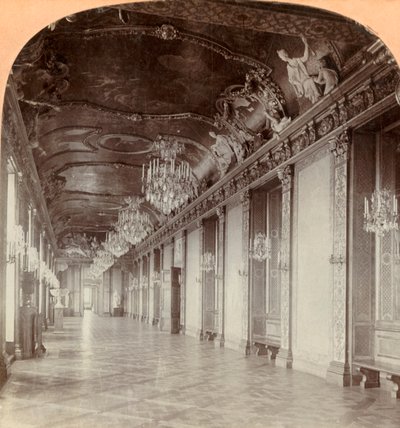 द ग्रेट बैंक्वेटिंग हॉल, रॉयल पैलेस, स्टॉकहोम, स्वीडन, 1901। द्वारा कीस्टोन व्यू कंपनी