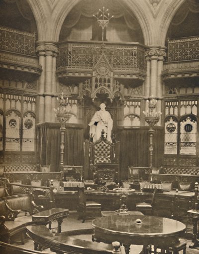 'जॉर्ज III। गिल्डहॉल में कॉमन काउंसिल चैंबर की अध्यक्षता, c1935। द्वारा राजा