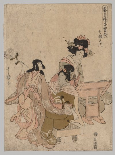 डॉल के साथ खेलती महिलाएं, 1753-1806। द्वारा किटगावा उतामारो