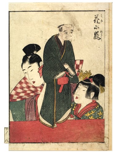 नर और मादा जोड़-तोड़ करने वालों के साथ कठपुतली दृश्य, सी। 1758-1806 (कागज पर वुडब्लॉक प्रिंट) द्वारा किटगावा उतामारो
