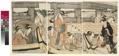ऊपर और नीचे Ryogoku ब्रिज द्वारा किटगावा उतामारो