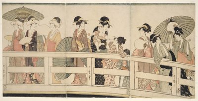 ऊपर और नीचे Ryogoku ब्रिज द्वारा किटगावा उतामारो