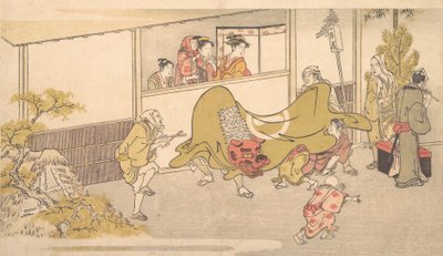 द लायन डांस, 1789। द्वारा किटगावा उतामारो