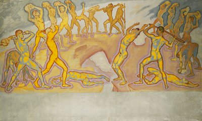 टाइटन्स का संघर्ष; टाइटन्स की लड़ाई, c.1913-1915 द्वारा कोलमन मोजर