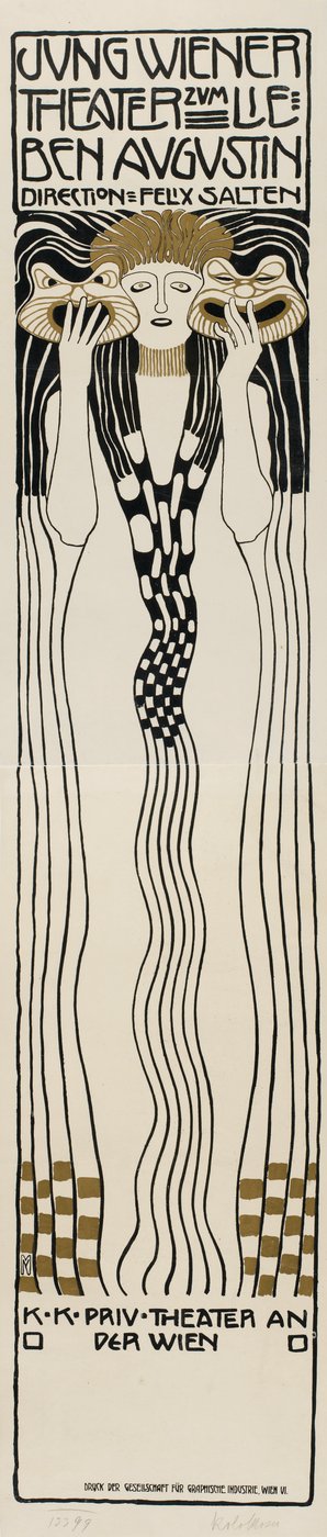 जंग-वीनर थिएटर ज़ुम लेबेन अगस्टिन, 1901। द्वारा Koloman Moser