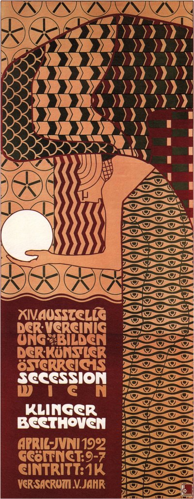 वियना सेक्युलर प्रदर्शनी, 1902 के लिए पोस्टर द्वारा Koloman Moser